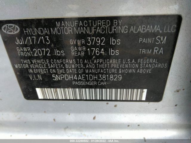 Photo 8 VIN: 5NPDH4AE1DH381829 - HYUNDAI ELANTRA 