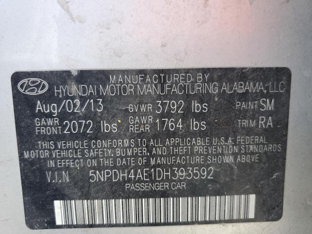 Photo 11 VIN: 5NPDH4AE1DH393592 - HYUNDAI ELANTRA 