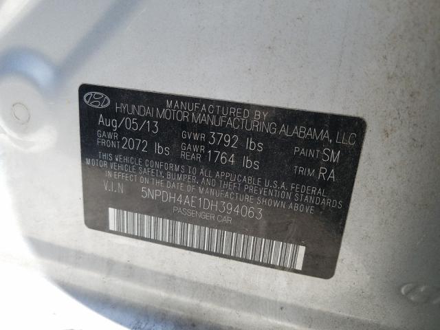 Photo 9 VIN: 5NPDH4AE1DH394063 - HYUNDAI ELANTRA GL 