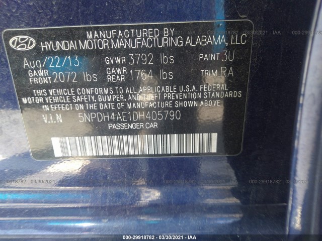 Photo 8 VIN: 5NPDH4AE1DH405790 - HYUNDAI ELANTRA 