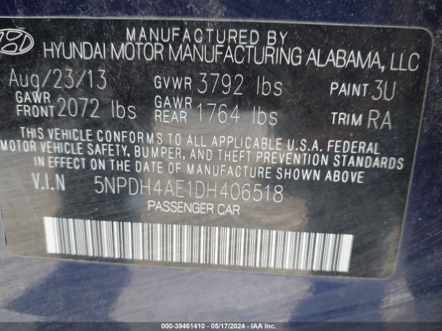 Photo 8 VIN: 5NPDH4AE1DH406518 - HYUNDAI ELANTRA 