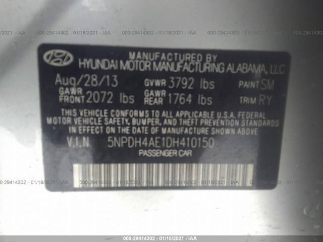 Photo 8 VIN: 5NPDH4AE1DH410150 - HYUNDAI ELANTRA 