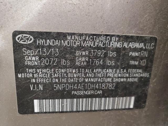 Photo 9 VIN: 5NPDH4AE1DH418782 - HYUNDAI ELANTRA GL 