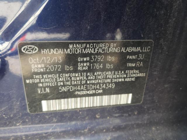 Photo 11 VIN: 5NPDH4AE1DH434349 - HYUNDAI ELANTRA GL 