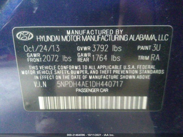 Photo 8 VIN: 5NPDH4AE1DH440717 - HYUNDAI ELANTRA 