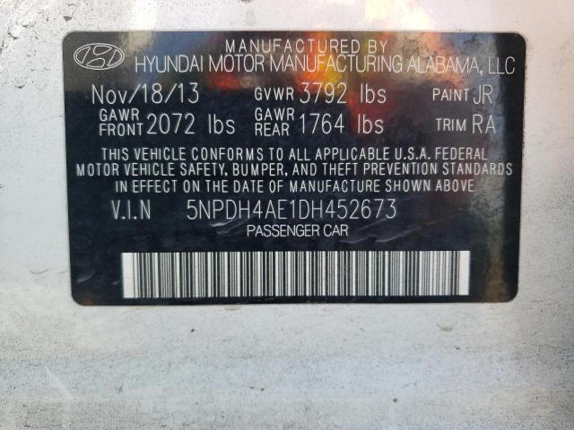 Photo 11 VIN: 5NPDH4AE1DH452673 - HYUNDAI ELANTRA 