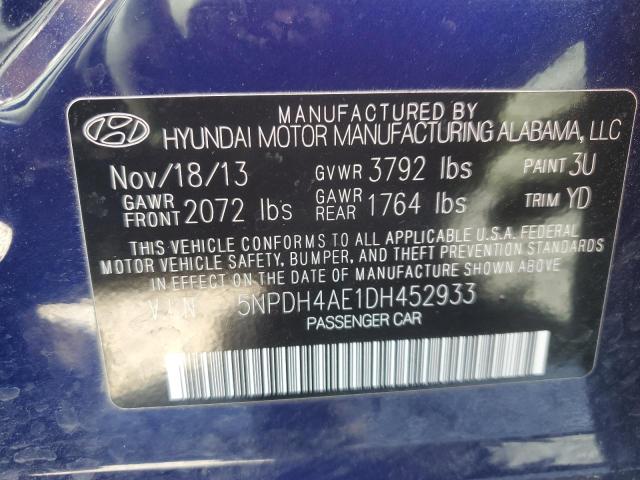 Photo 11 VIN: 5NPDH4AE1DH452933 - HYUNDAI ELANTRA GL 