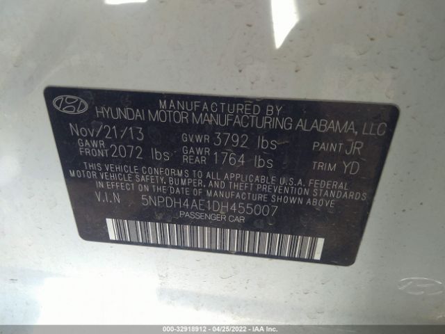 Photo 8 VIN: 5NPDH4AE1DH455007 - HYUNDAI ELANTRA 