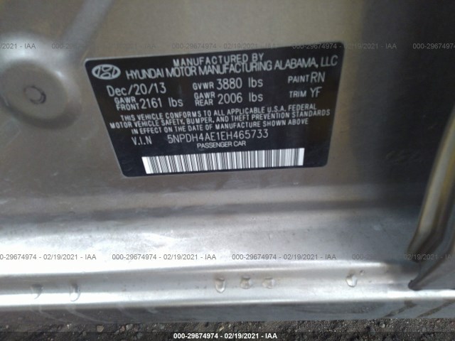 Photo 8 VIN: 5NPDH4AE1EH465733 - HYUNDAI ELANTRA 