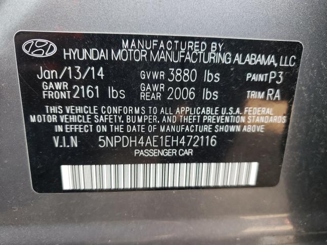 Photo 9 VIN: 5NPDH4AE1EH472116 - HYUNDAI ELANTRA SE 