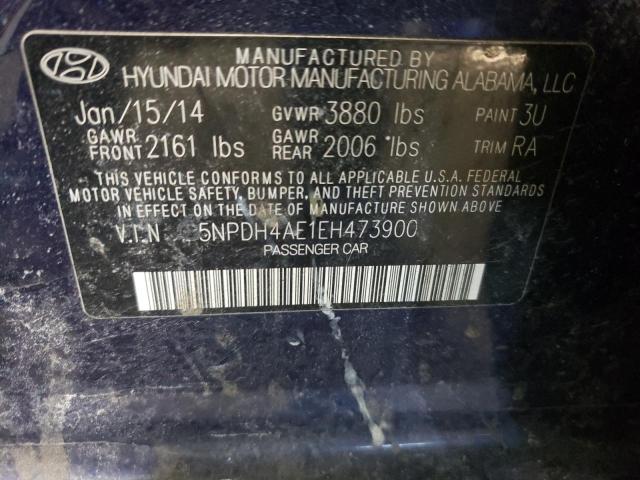 Photo 12 VIN: 5NPDH4AE1EH473900 - HYUNDAI ELANTRA 