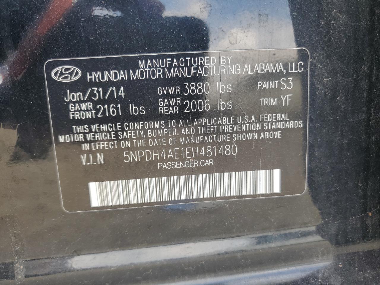 Photo 11 VIN: 5NPDH4AE1EH481480 - HYUNDAI ELANTRA 