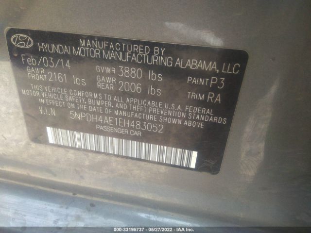 Photo 8 VIN: 5NPDH4AE1EH483052 - HYUNDAI ELANTRA 