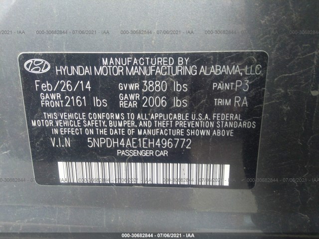 Photo 8 VIN: 5NPDH4AE1EH496772 - HYUNDAI ELANTRA 