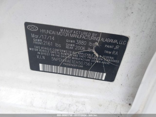 Photo 8 VIN: 5NPDH4AE1EH507561 - HYUNDAI ELANTRA 