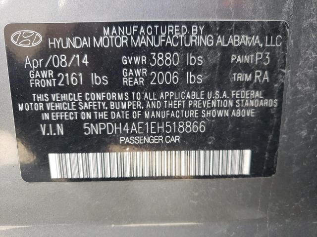 Photo 9 VIN: 5NPDH4AE1EH518866 - HYUNDAI ELANTRA SE 