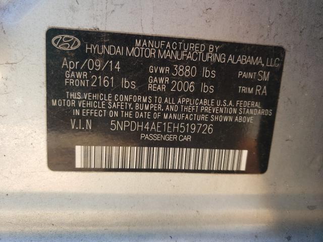 Photo 9 VIN: 5NPDH4AE1EH519726 - HYUNDAI ELANTRA SE 