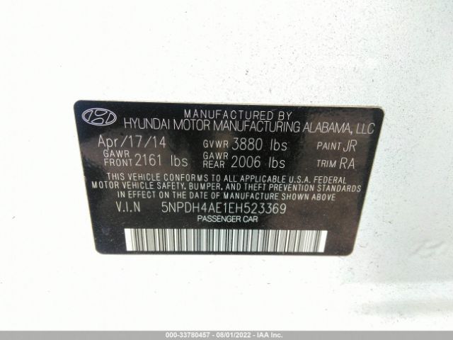 Photo 8 VIN: 5NPDH4AE1EH523369 - HYUNDAI ELANTRA 