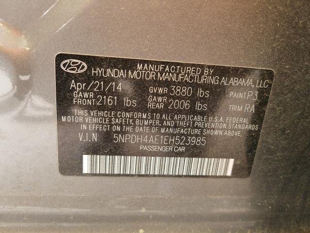 Photo 9 VIN: 5NPDH4AE1EH523985 - HYUNDAI ELANTRA SE 