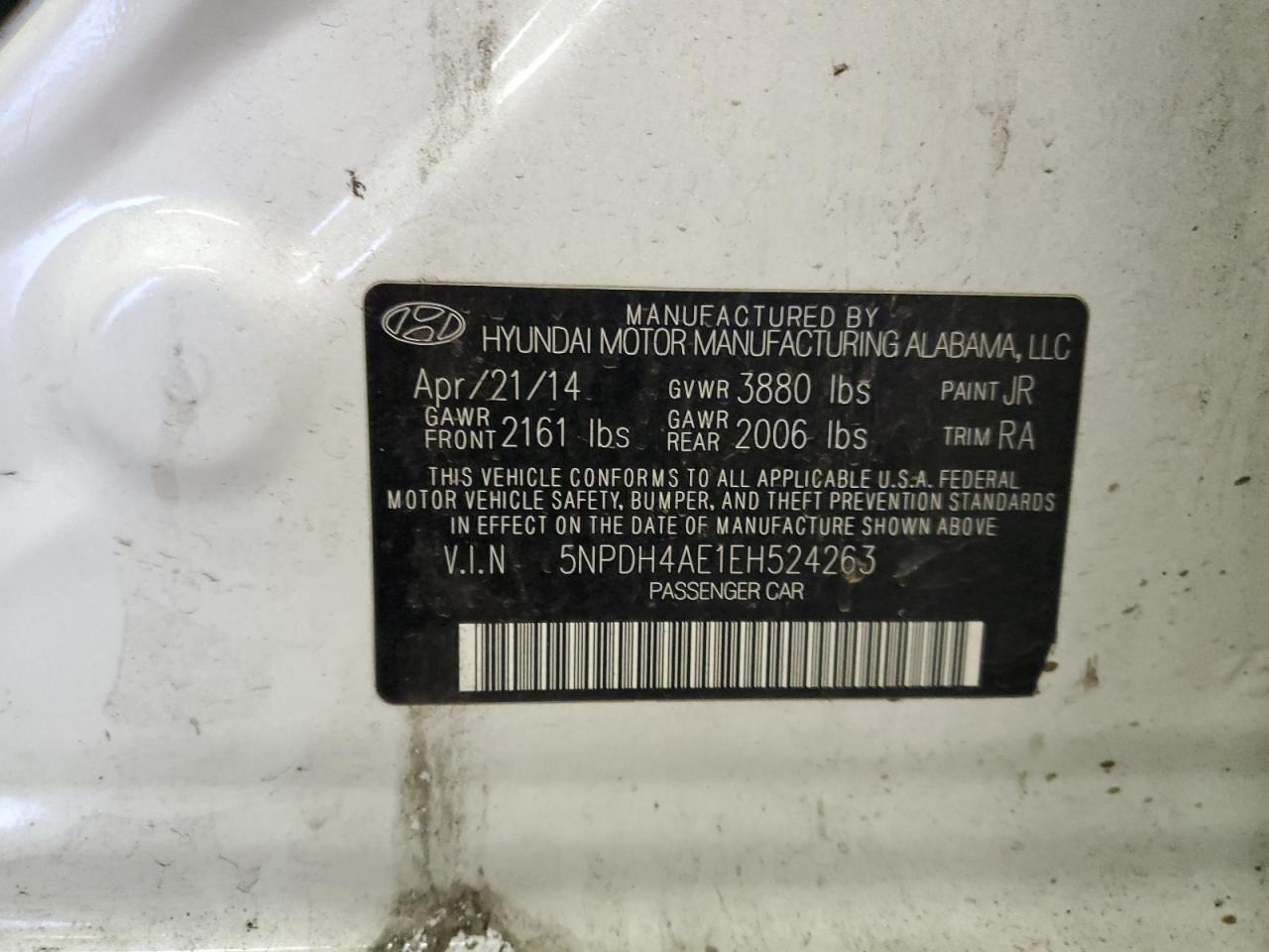 Photo 11 VIN: 5NPDH4AE1EH524263 - HYUNDAI ELANTRA SE 