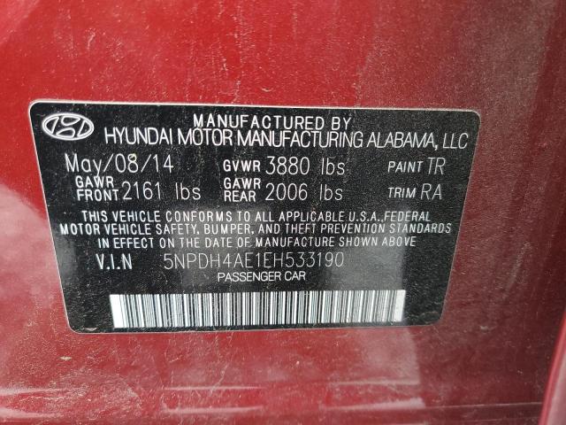 Photo 9 VIN: 5NPDH4AE1EH533190 - HYUNDAI ELANTRA SE 