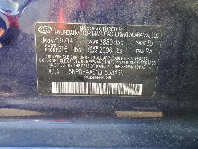 Photo 11 VIN: 5NPDH4AE1EH538499 - HYUNDAI ELANTRA SE 