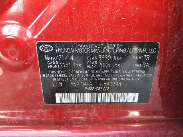 Photo 11 VIN: 5NPDH4AE1EH540298 - HYUNDAI ELANTRA SE 