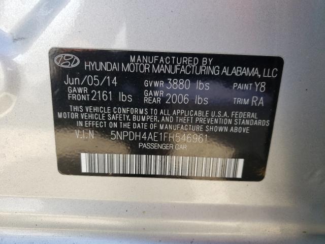 Photo 9 VIN: 5NPDH4AE1FH546961 - HYUNDAI ELANTRA SE 