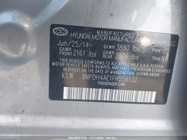 Photo 8 VIN: 5NPDH4AE1FH556132 - HYUNDAI ELANTRA 