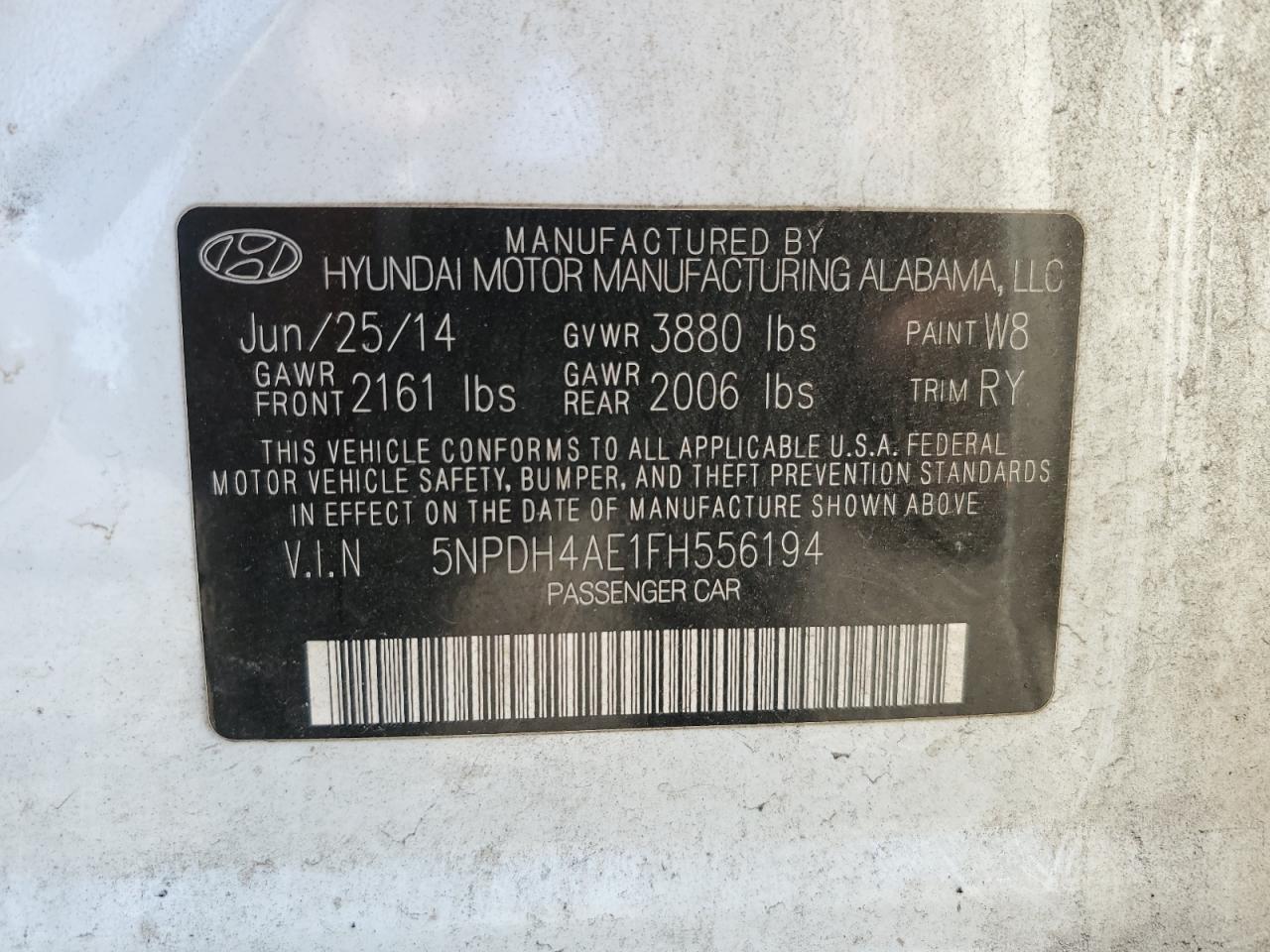 Photo 11 VIN: 5NPDH4AE1FH556194 - HYUNDAI ELANTRA 