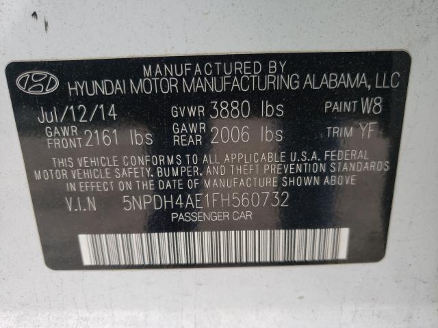 Photo 9 VIN: 5NPDH4AE1FH560732 - HYUNDAI ELANTRA 