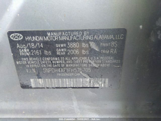 Photo 8 VIN: 5NPDH4AE1FH576705 - HYUNDAI ELANTRA 