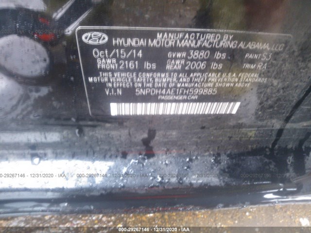 Photo 8 VIN: 5NPDH4AE1FH599885 - HYUNDAI ELANTRA 