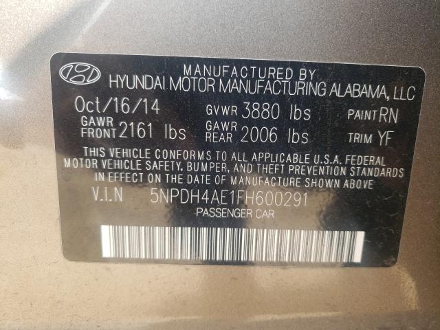 Photo 9 VIN: 5NPDH4AE1FH600291 - HYUNDAI ELANTRA SE 