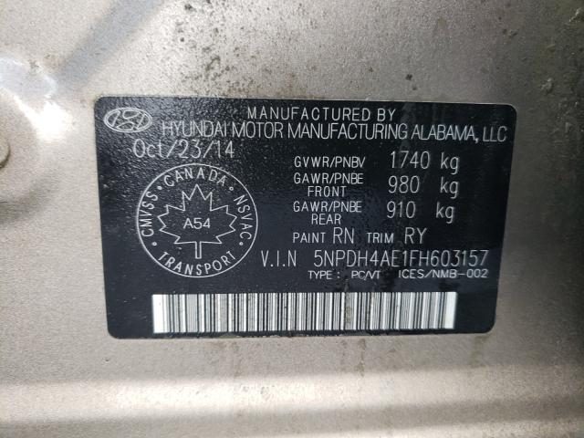 Photo 9 VIN: 5NPDH4AE1FH603157 - HYUNDAI ELANTRA SE 