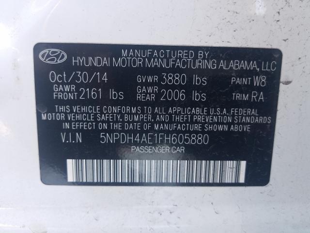 Photo 9 VIN: 5NPDH4AE1FH605880 - HYUNDAI ELANTRA SE 