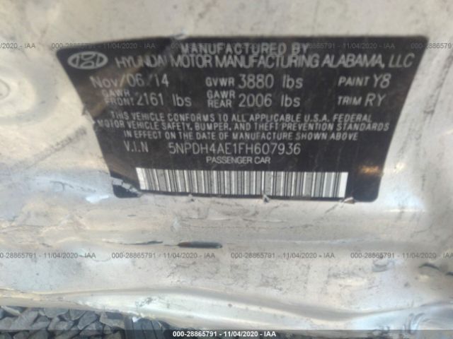 Photo 8 VIN: 5NPDH4AE1FH607936 - HYUNDAI ELANTRA 