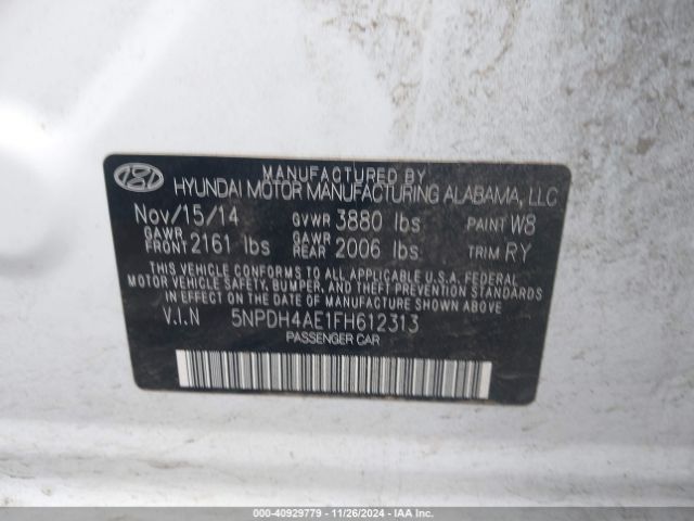 Photo 8 VIN: 5NPDH4AE1FH612313 - HYUNDAI ELANTRA 