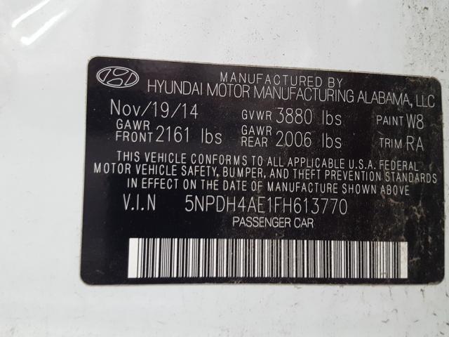 Photo 9 VIN: 5NPDH4AE1FH613770 - HYUNDAI ELANTRA SE 