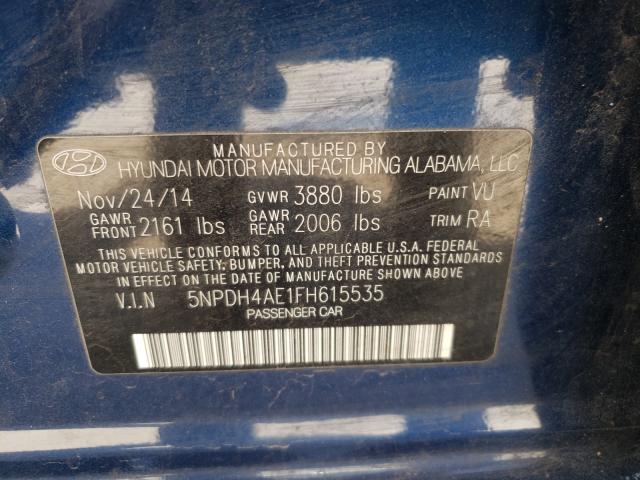 Photo 9 VIN: 5NPDH4AE1FH615535 - HYUNDAI ELANTRA SE 