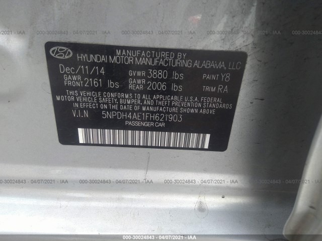 Photo 8 VIN: 5NPDH4AE1FH621903 - HYUNDAI ELANTRA 