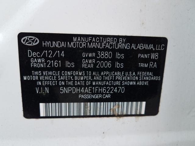 Photo 9 VIN: 5NPDH4AE1FH622470 - HYUNDAI ELANTRA SE 