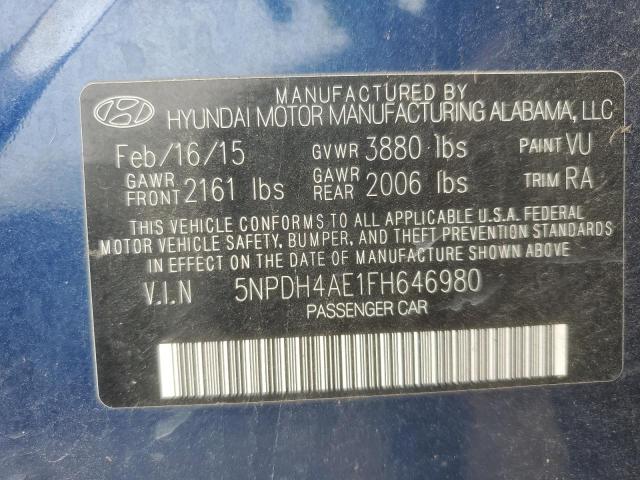 Photo 12 VIN: 5NPDH4AE1FH646980 - HYUNDAI ELANTRA 