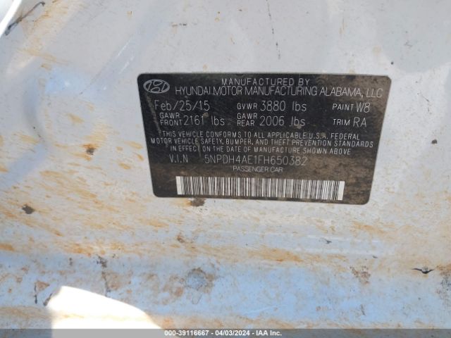 Photo 8 VIN: 5NPDH4AE1FH650382 - HYUNDAI ELANTRA 