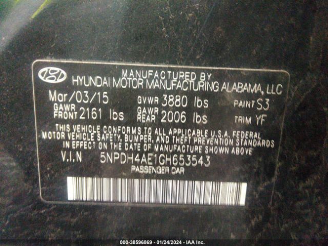 Photo 8 VIN: 5NPDH4AE1GH653543 - HYUNDAI ELANTRA 