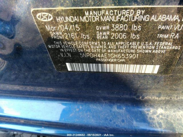 Photo 8 VIN: 5NPDH4AE1GH653901 - HYUNDAI ELANTRA 