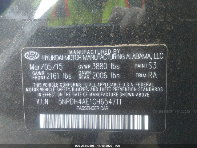 Photo 8 VIN: 5NPDH4AE1GH654711 - HYUNDAI ELANTRA 