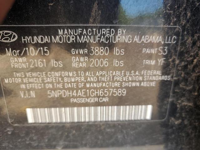 Photo 11 VIN: 5NPDH4AE1GH657589 - HYUNDAI ELANTRA SE 