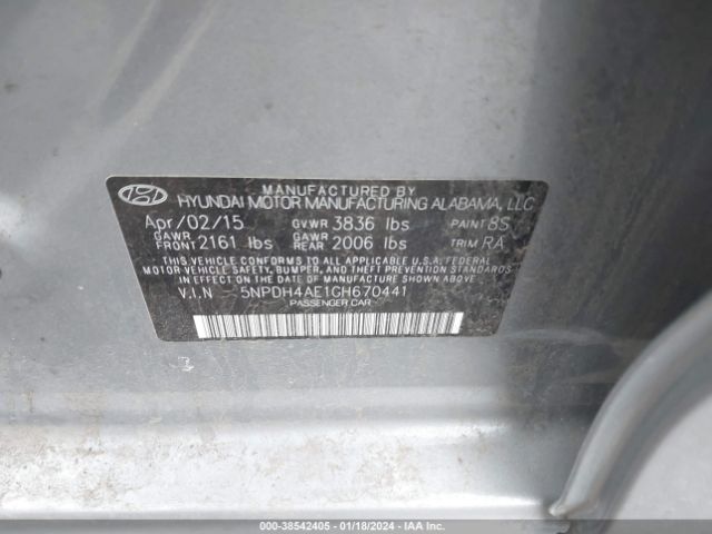 Photo 8 VIN: 5NPDH4AE1GH670441 - HYUNDAI ELANTRA 