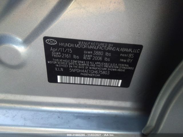 Photo 8 VIN: 5NPDH4AE1GH675803 - HYUNDAI ELANTRA 